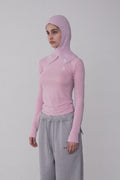 REST & RECREATION -  RR HIGH NECK LONG SLEEVE TOP - PINK