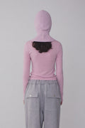 REST & RECREATION -  RR HIGH NECK LONG SLEEVE TOP - PINK