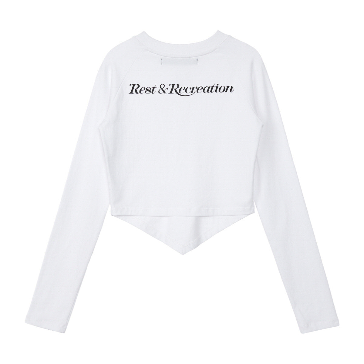 REST & RECREATION -  RR ARROW POINT LONG SLEEVE T-SHIRT - WHITE