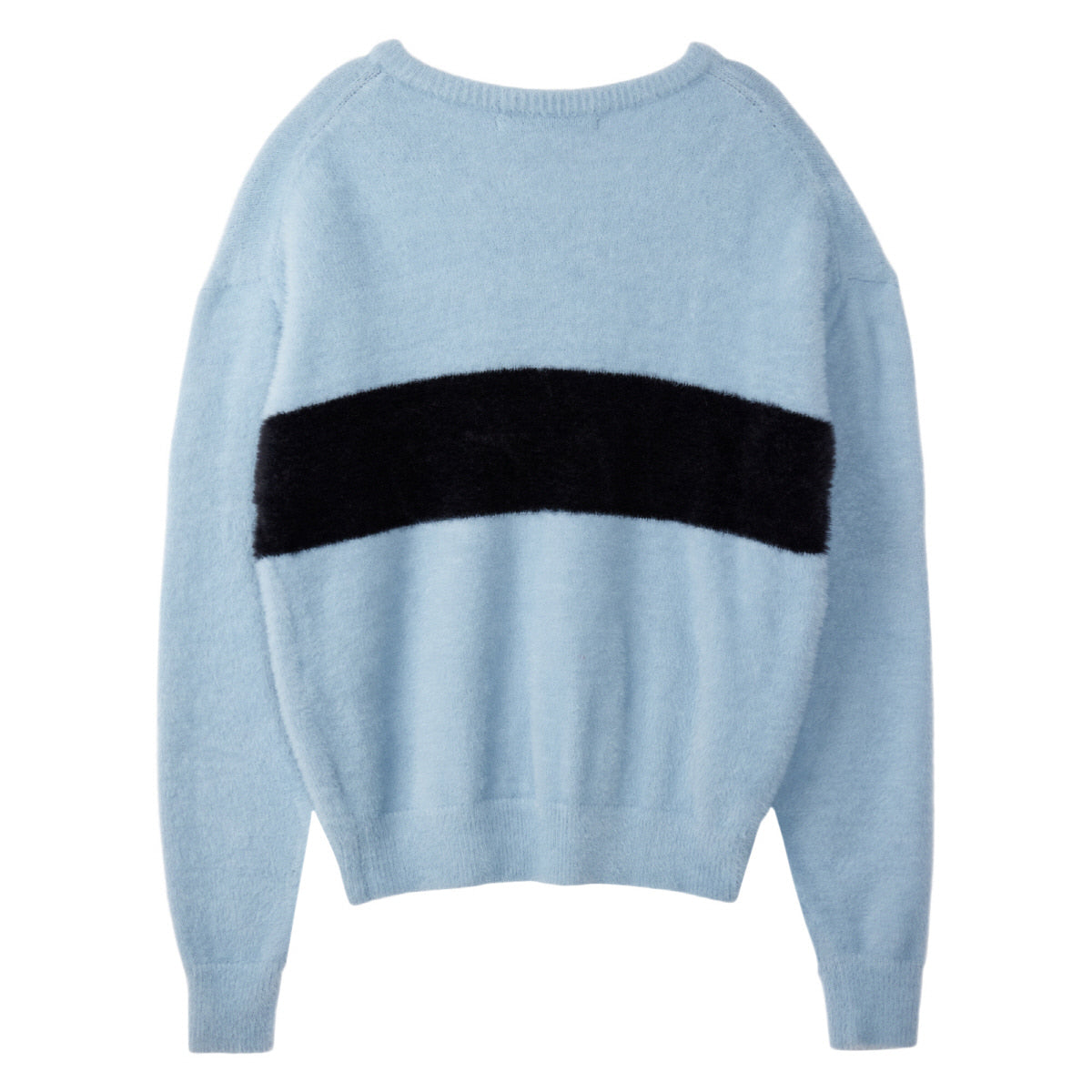 REST & RECREATION -  RR V-NECK HAIRY KNIT TOP - SKYBLUE