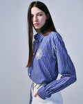 MARDI MERCREDI -  OXFORD SHIRT STRIPE_NAVY IVORY