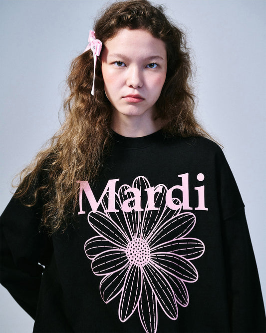 MARDI MERCREDI -  SWEATSHIRT FLOWERMARDI_BLACK PINK