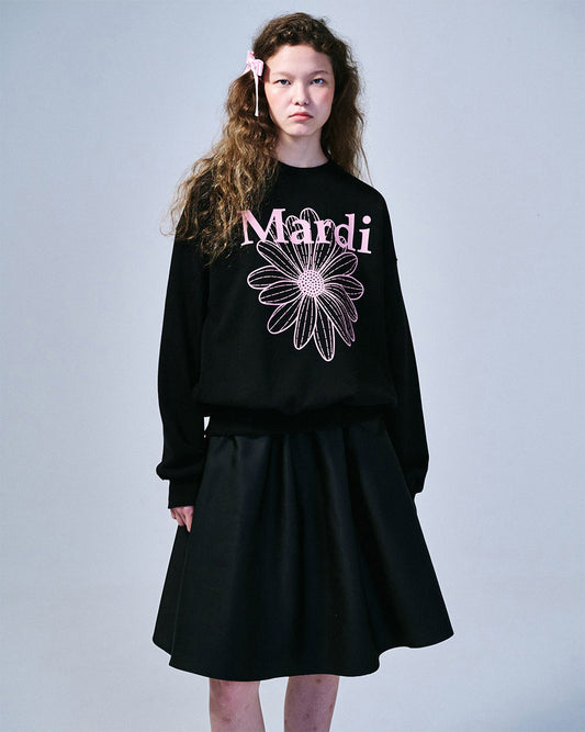 MARDI MERCREDI -  SWEATSHIRT FLOWERMARDI_BLACK PINK