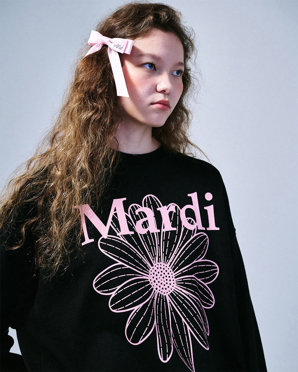 MARDI MERCREDI -  SWEATSHIRT FLOWERMARDI_BLACK PINK