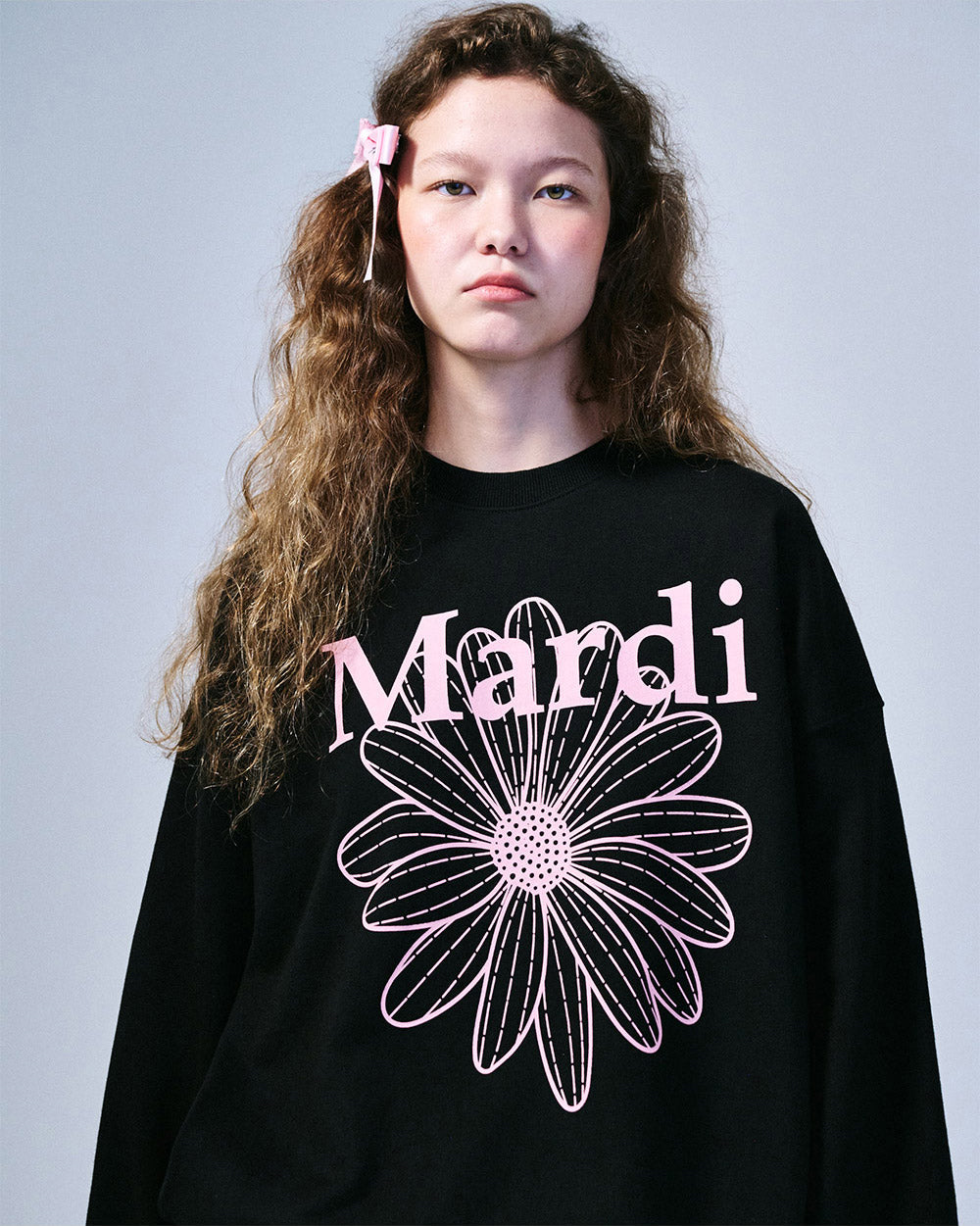 MARDI MERCREDI -  SWEATSHIRT FLOWERMARDI_BLACK PINK