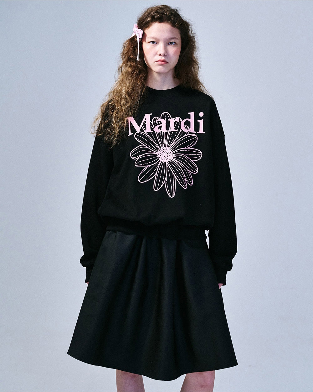 MARDI MERCREDI -  SWEATSHIRT FLOWERMARDI_BLACK PINK