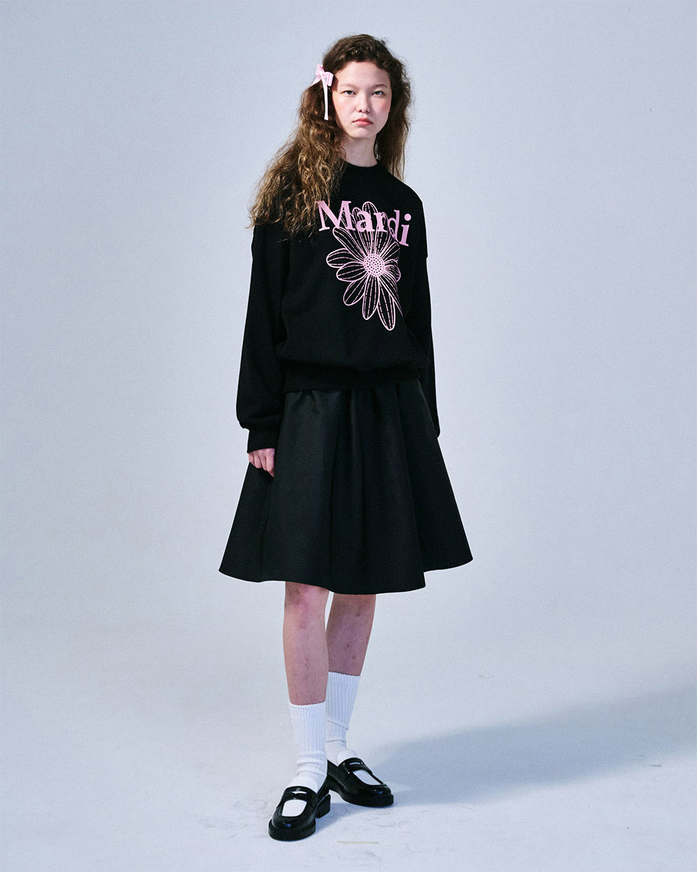 MARDI MERCREDI -  SWEATSHIRT FLOWERMARDI_BLACK PINK