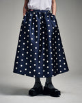 MARDI MERCREDI -  VOLUME MAXI SKIRT CRAPE DOT_NAVY RED