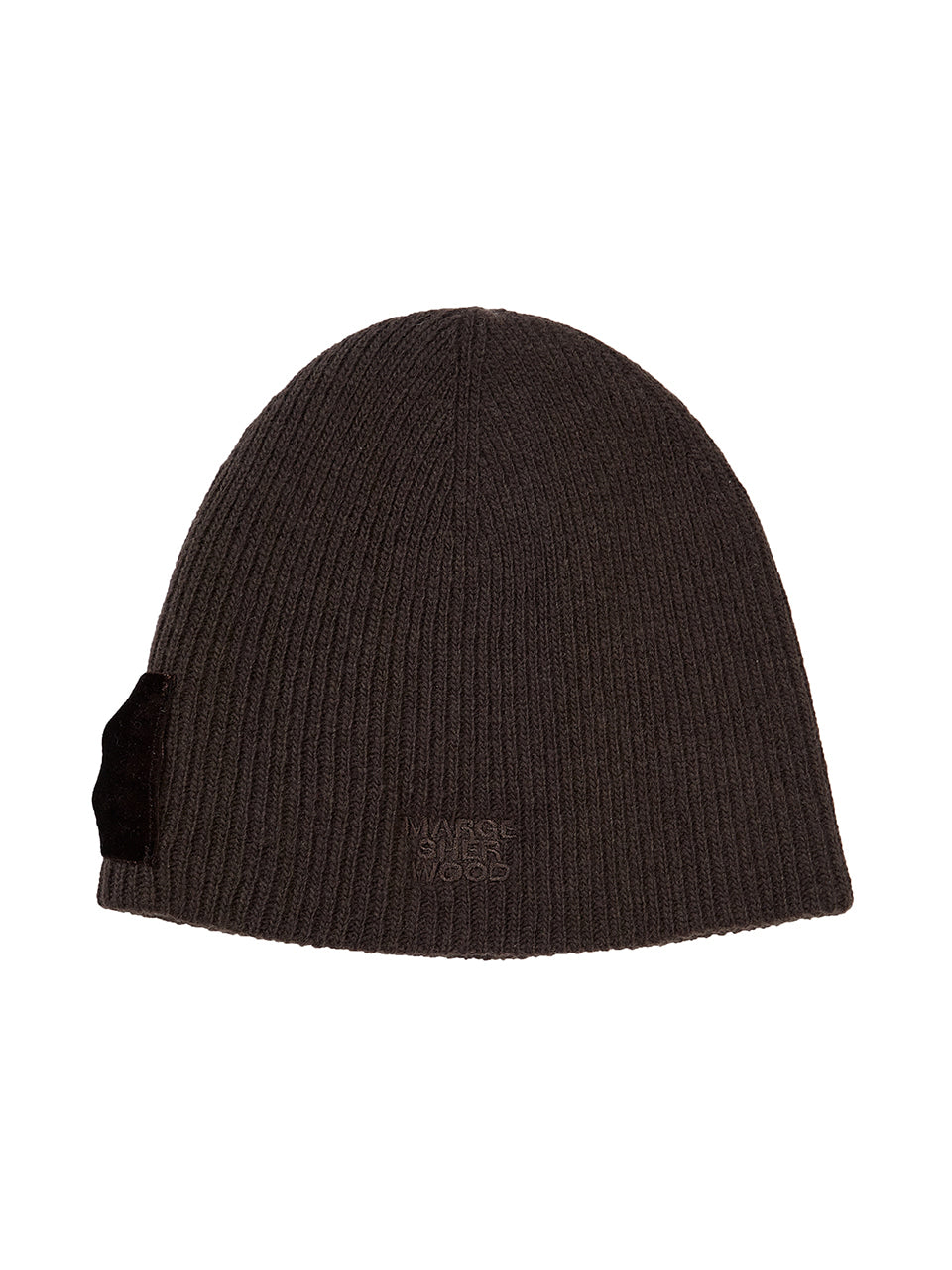 MARGESHERWOOD - RIBBON LOGO KNIT BEANIE_brown