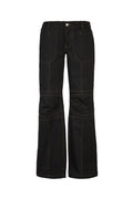 CERRIC -  KNEE PIN TUCK PANTS / BLACK