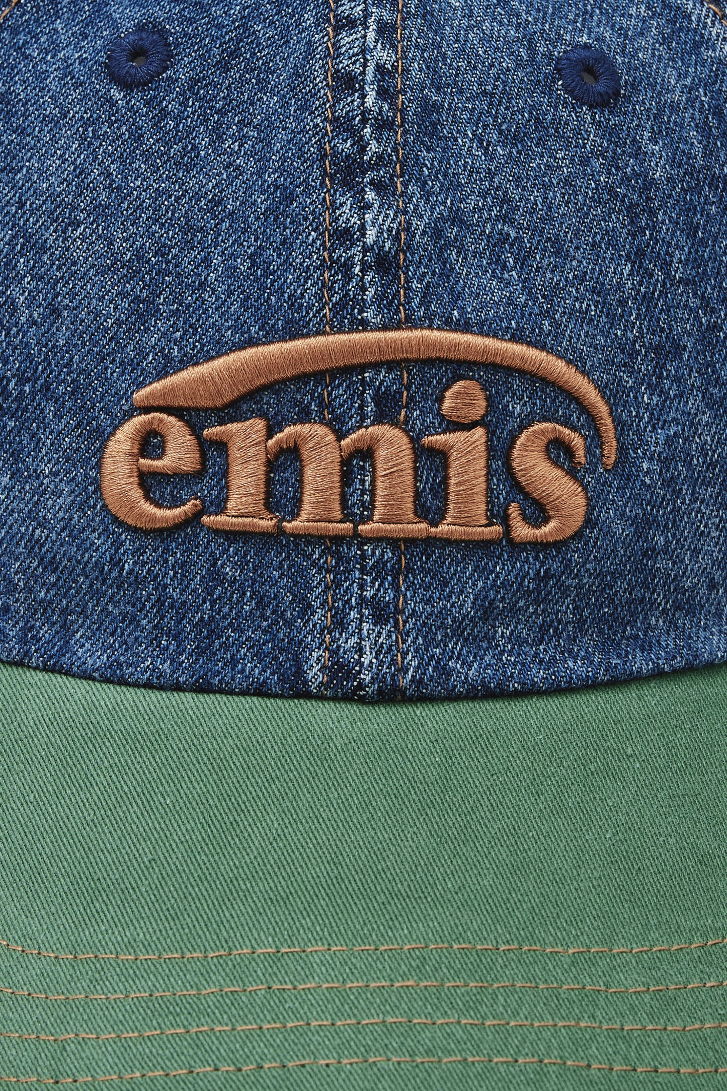 EMIS - WASHED DENIM BALL CAP-BLUE/GREEN