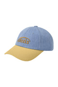 EMIS - WASHED DENIM BALL CAP-LIGHT BLUE DENIM/YELLOW