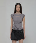 FLAREUP -  Asymmetrical Layered Mini Skirt / Black
