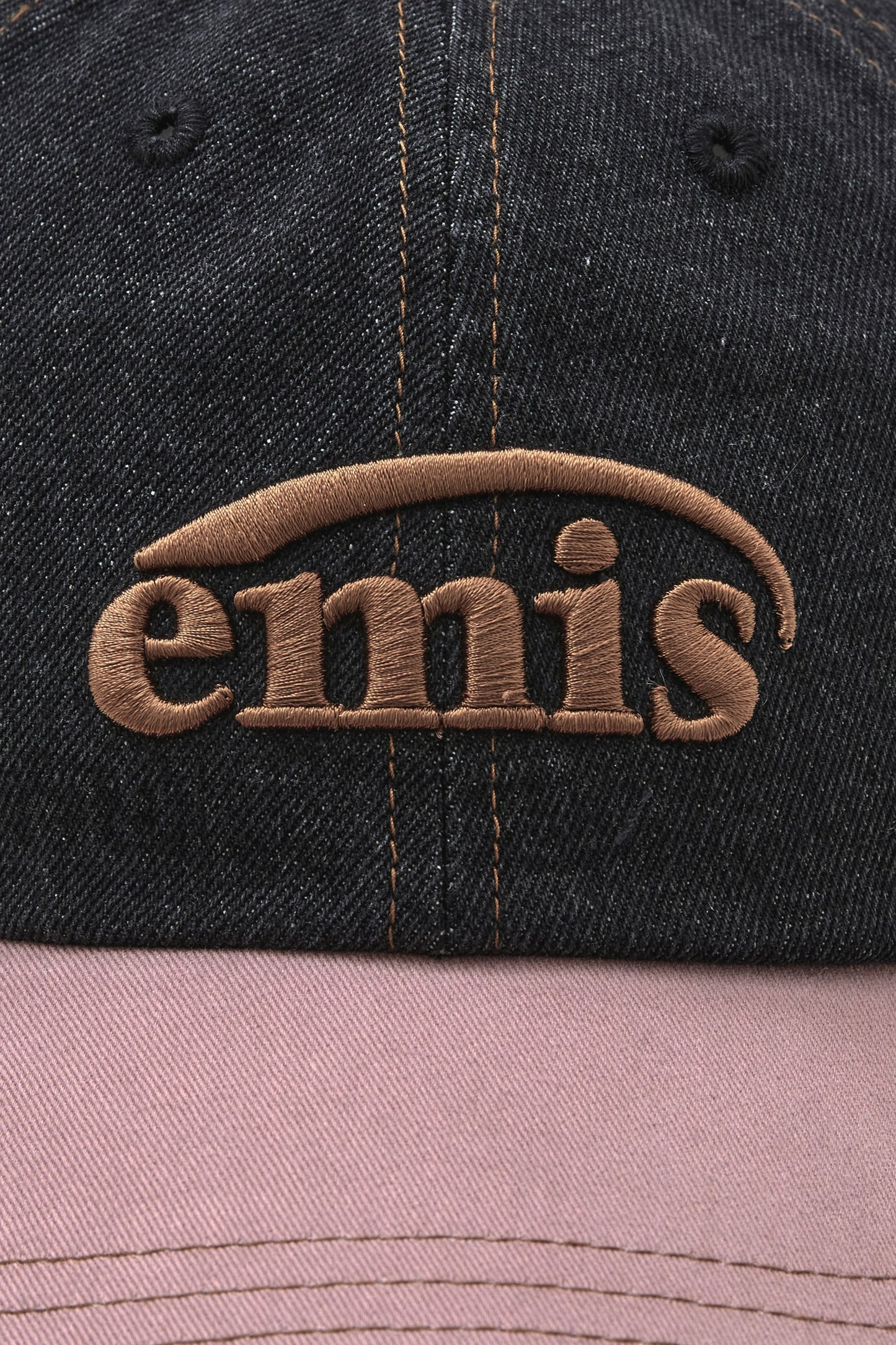 EMIS - WASHED DENIM BALL CAP-GRAY/PINK