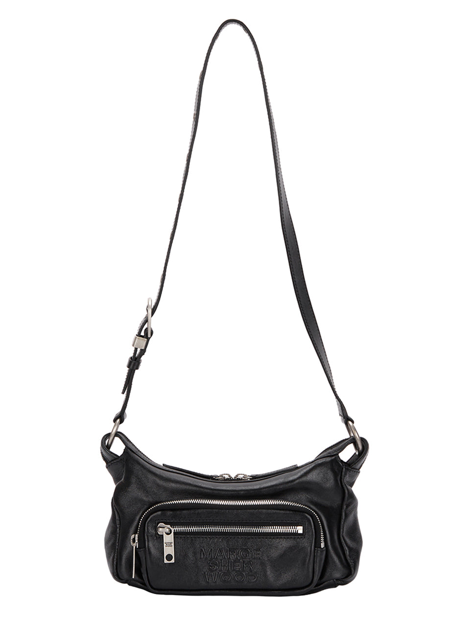 MARGESHERWOOD - OUTPOCKET HOBO MINI_black glossy plain