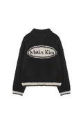 MATIN KIM -  MATIN DOWNY COLLAR KNIT CARDIGAN IN BLACK