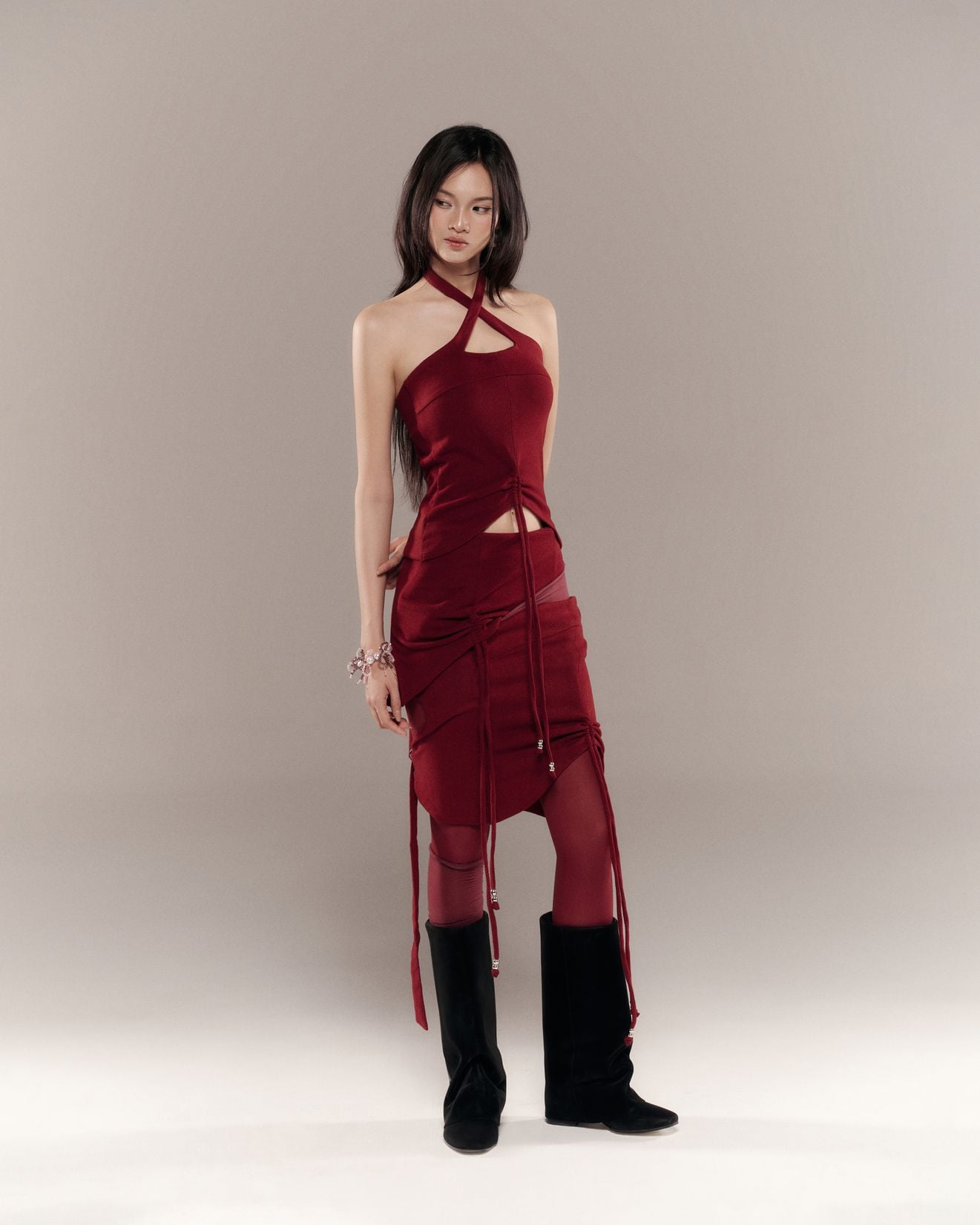 BUNNY HILL CONCEPT - CHERIE HALTER TOP / Red