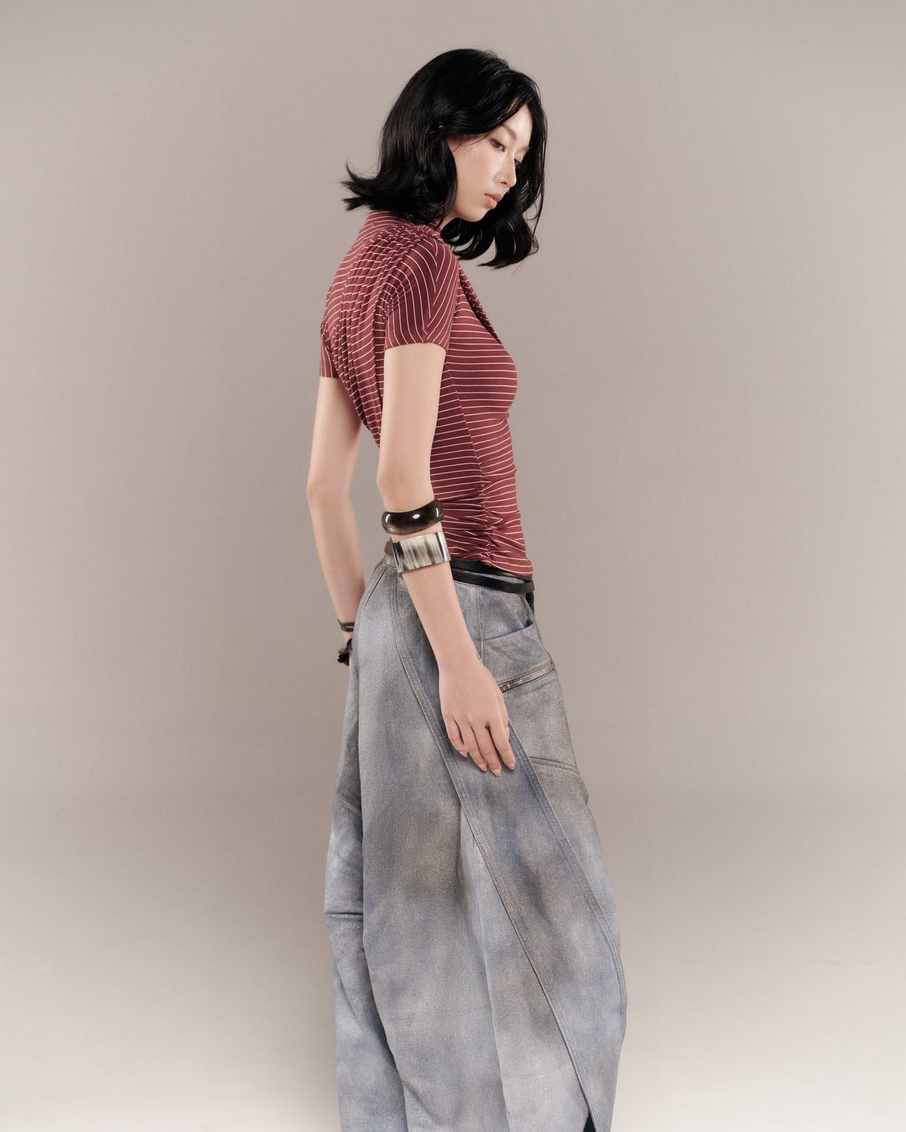 BUNNY HILL CONCEPT - MONTY TOP / RED STRIPES (Dispatch in 48hrs)