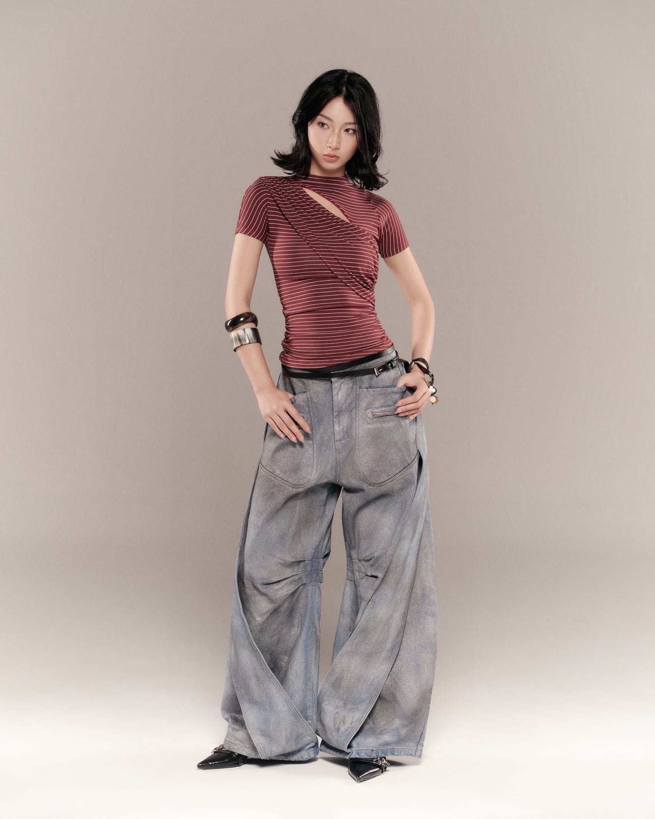 BUNNY HILL CONCEPT - MONTY TOP / RED STRIPES (Dispatch in 48hrs)