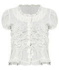 FLAREUP - Saya Frill Puff Blouse / White