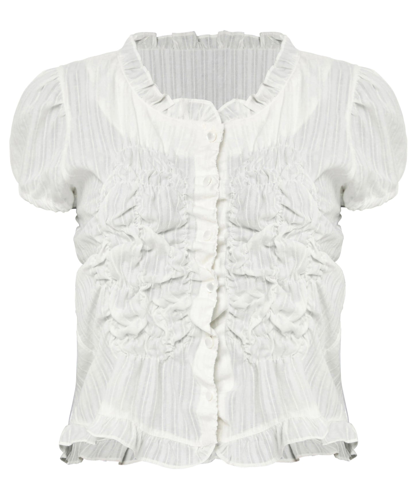 FLAREUP - Saya Frill Puff Blouse / White
