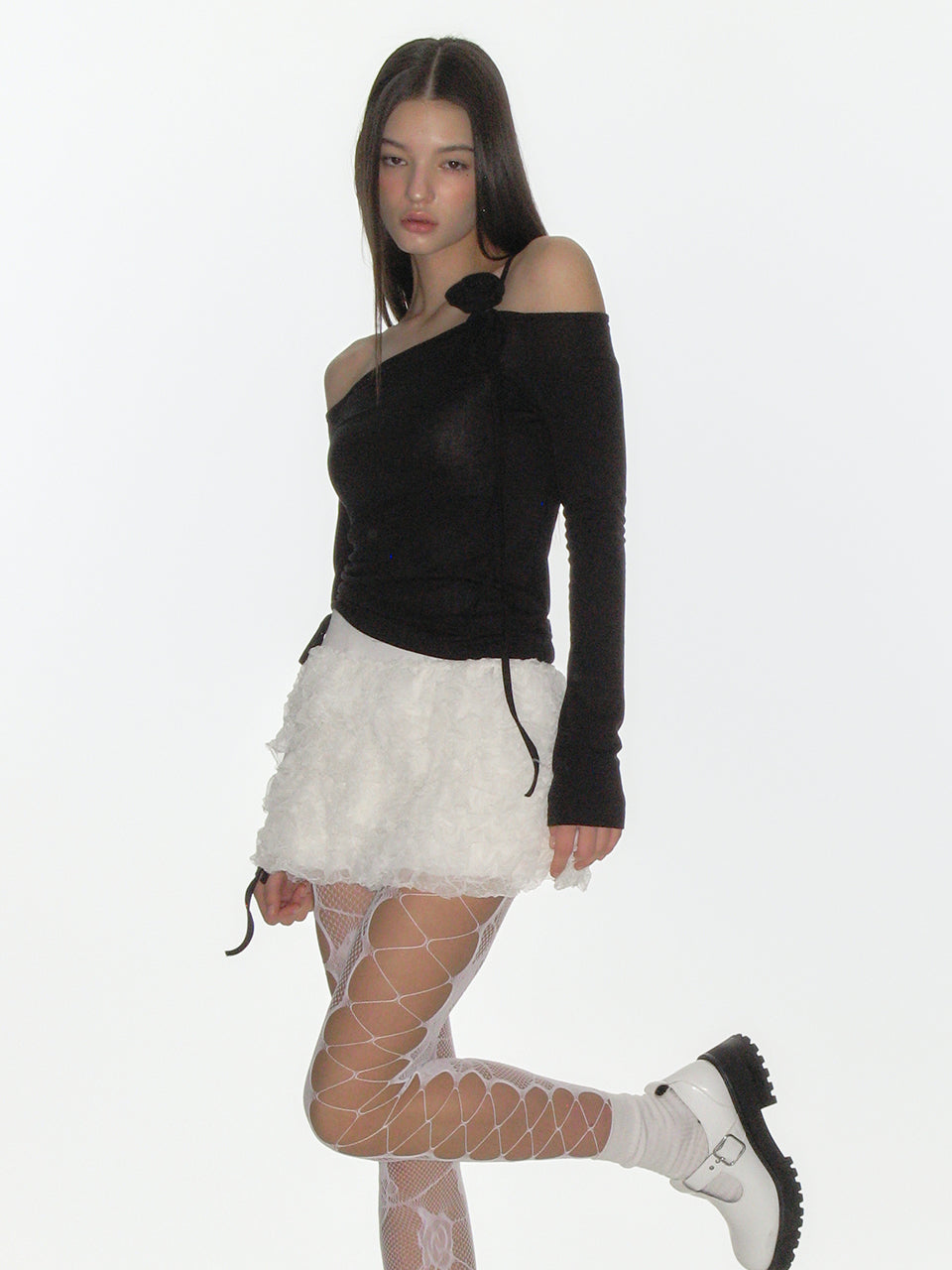 CRANK -  CANCAN FRILL MINI SKIRT_IVORY