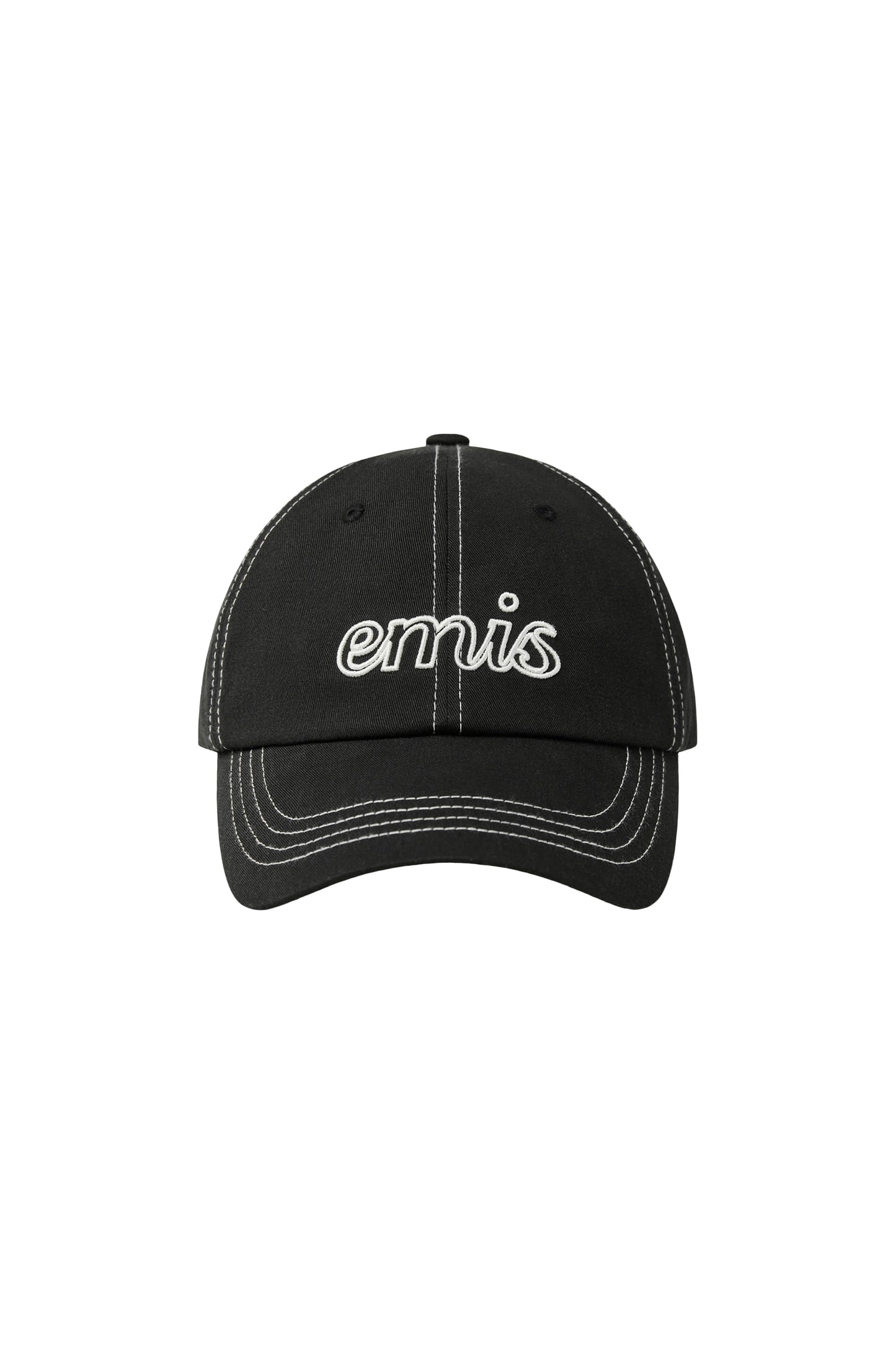 EMIS - LETTERING LOGO WHITE STITCH BALL CAP-BLACK (Dispatch in 48hrs)