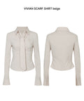 PAIN OR PLEASURE -  VIVIAN SCARF SHIRT beige