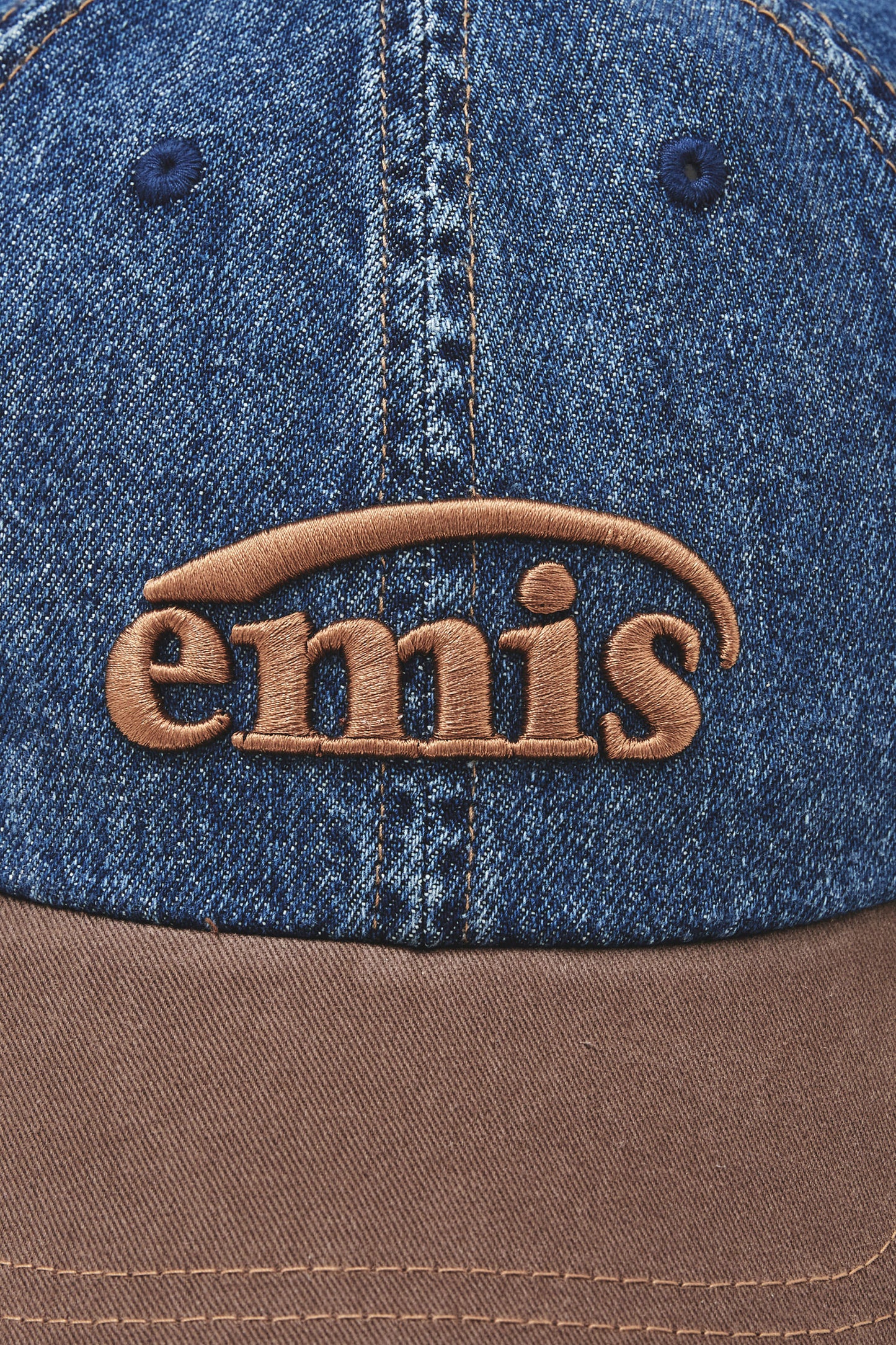 EMIS - WASHED DENIM BALL CAP-BLUE/BROWN