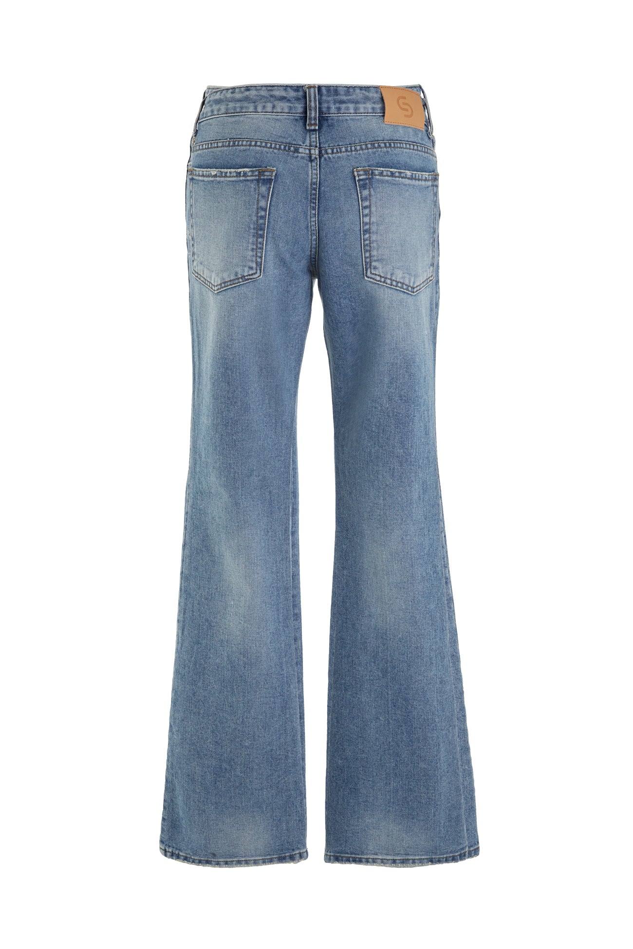 CERRIC -  DESTROYED BOOT CUT JEANS / BLUE