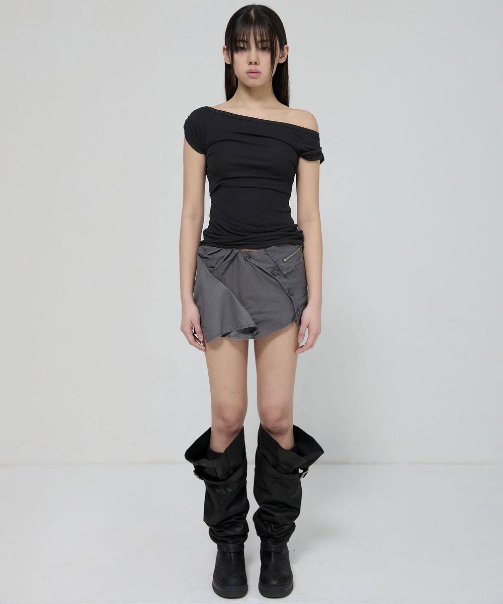 FLAREUP - Draped Top / Black
