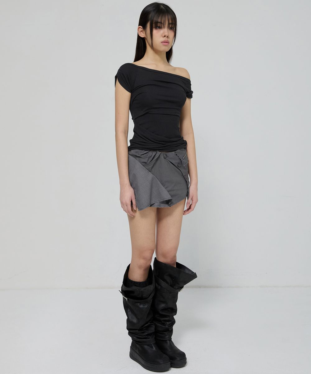 FLAREUP - Draped Top / Black