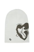 CERRIC -  LOGO HEART KNIT BEANIE / IVORY