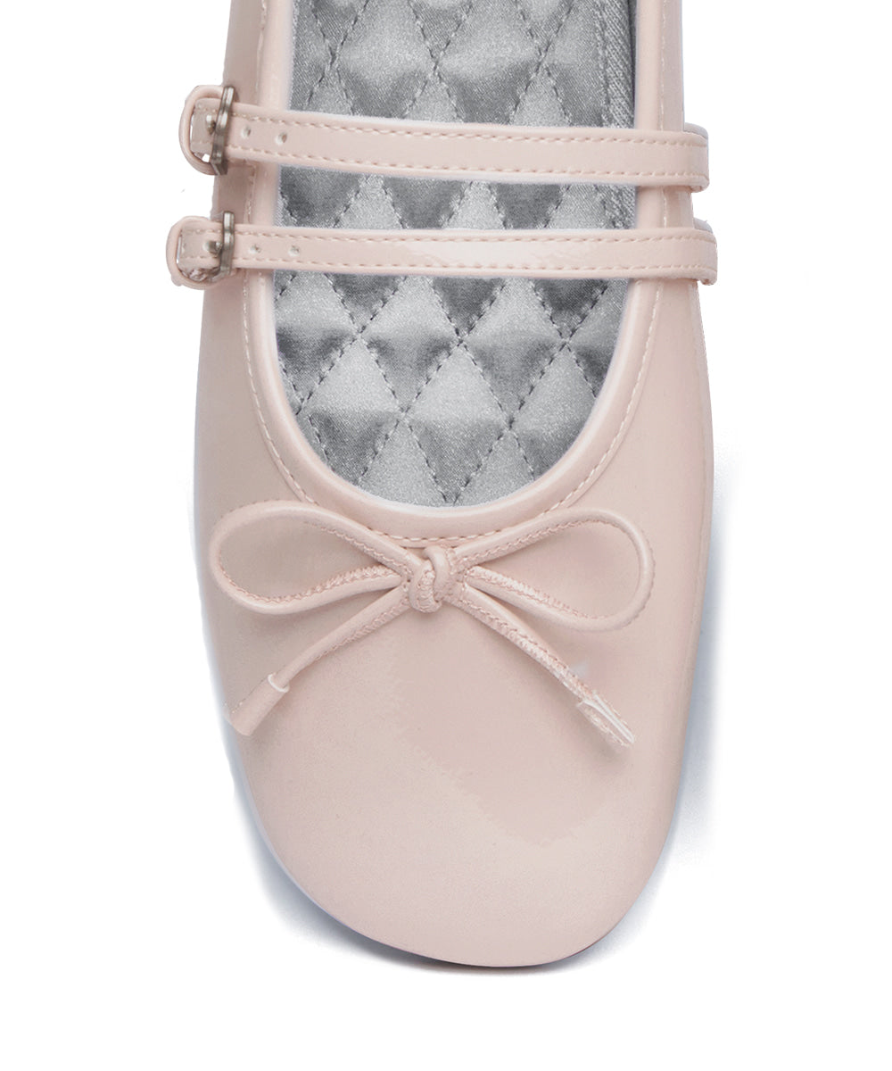 ROCKFISH WEATHERWEAR - SQUARE TOE TWO STRAP MARYJANES(ENAMEL) PINK