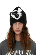 CERRIC -  LOGO HEART KNIT BEANIE / BLACK