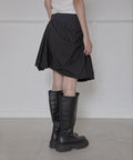 FLAREUP - Asymmetrical Draped Layered Skirt / Black