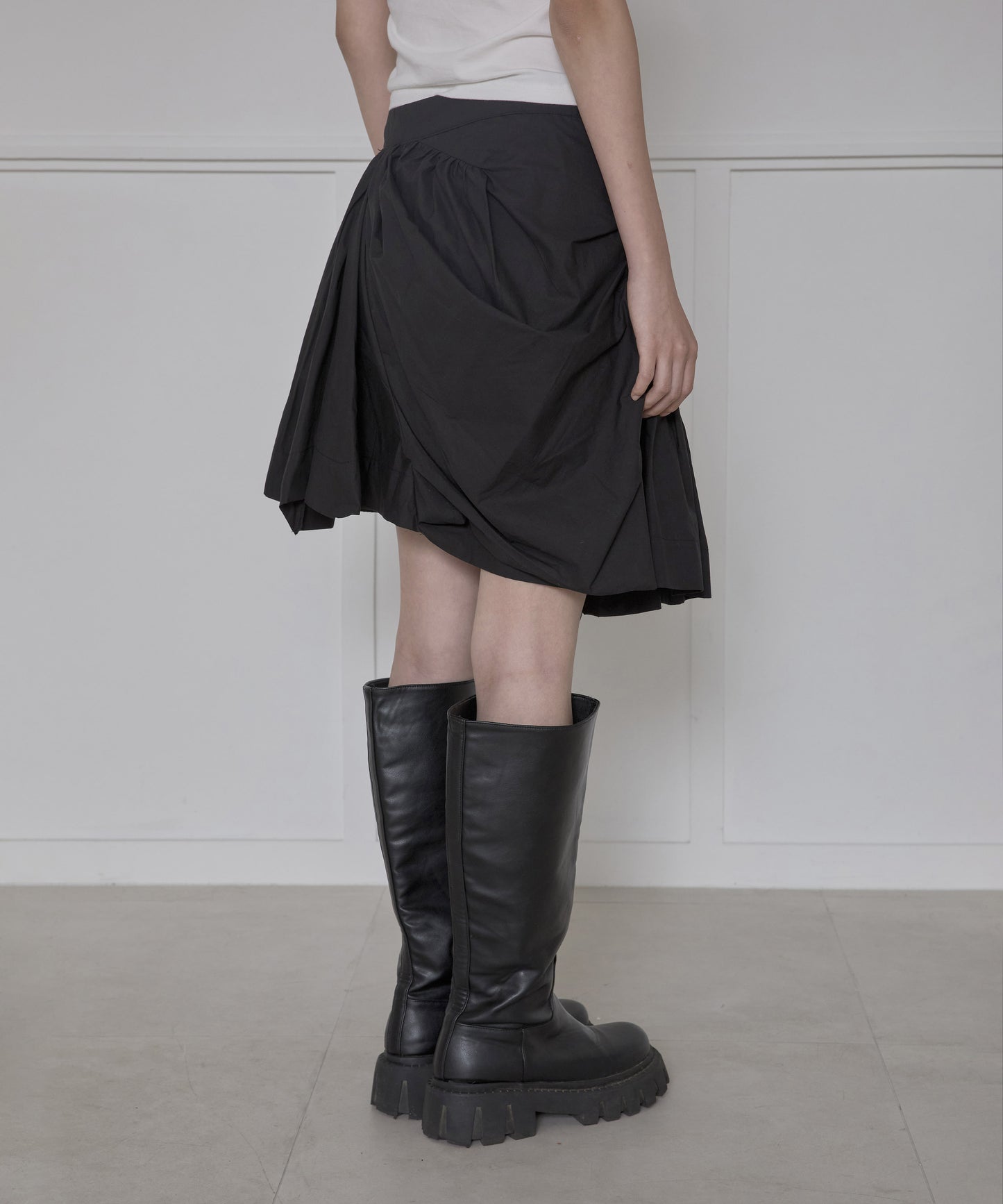 FLAREUP - Asymmetrical Draped Layered Skirt / Black
