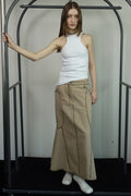 CERRIC -  DENIM SCOTCH SKIRT / BEIGE