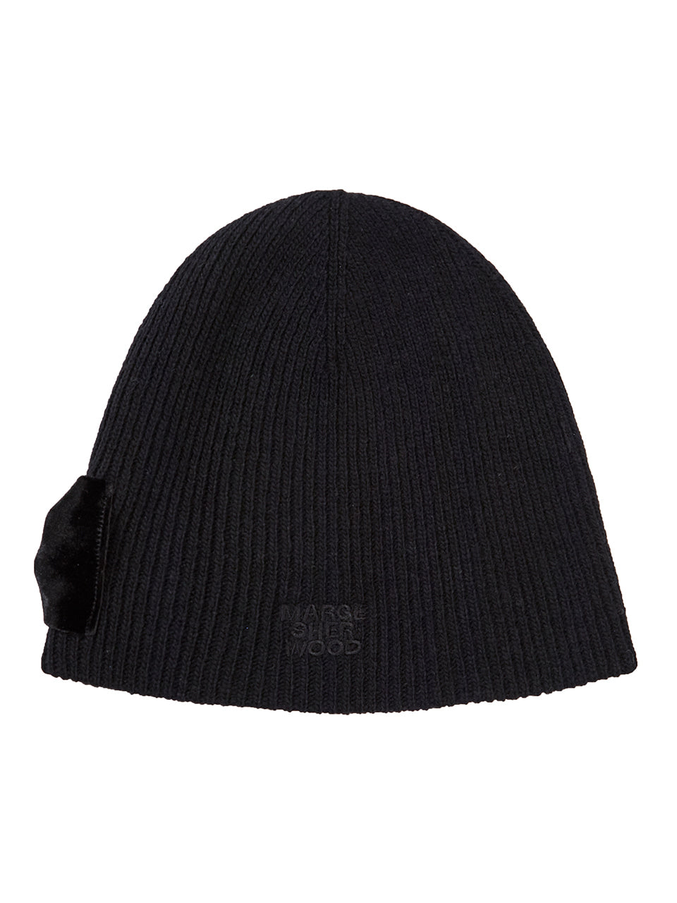 MARGESHERWOOD - RIBBON LOGO KNIT BEANIE_black