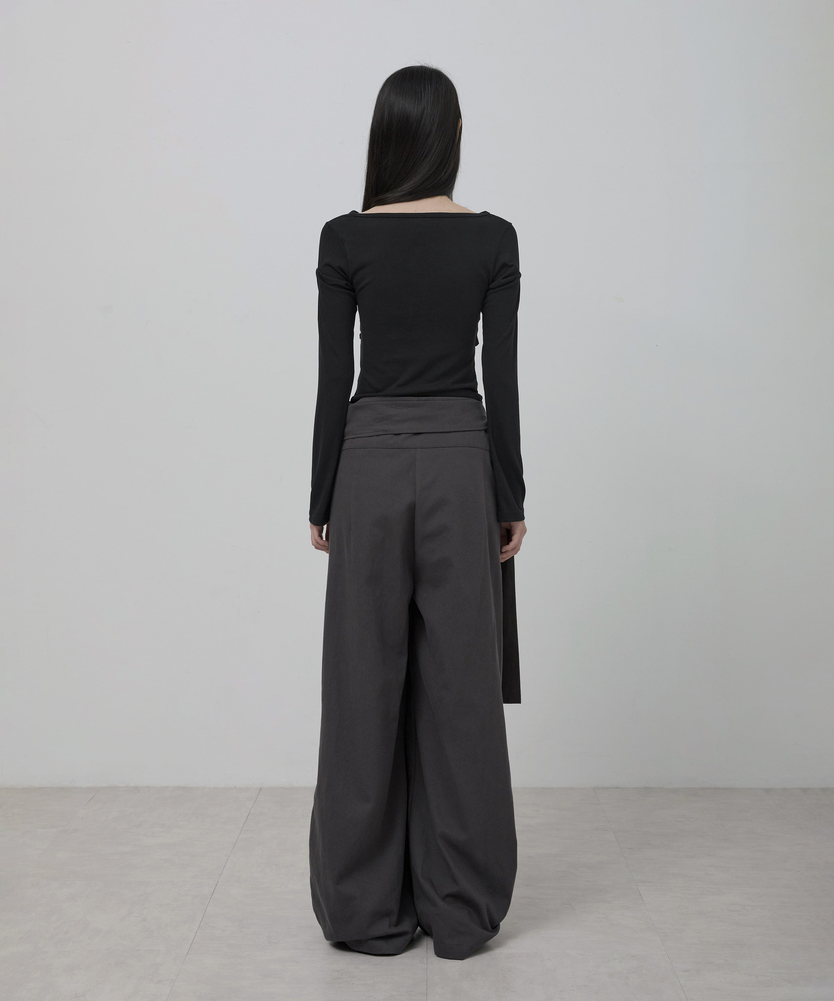 FLAREUP - Layered Wrap Trousers / Charcoal – KORIAH