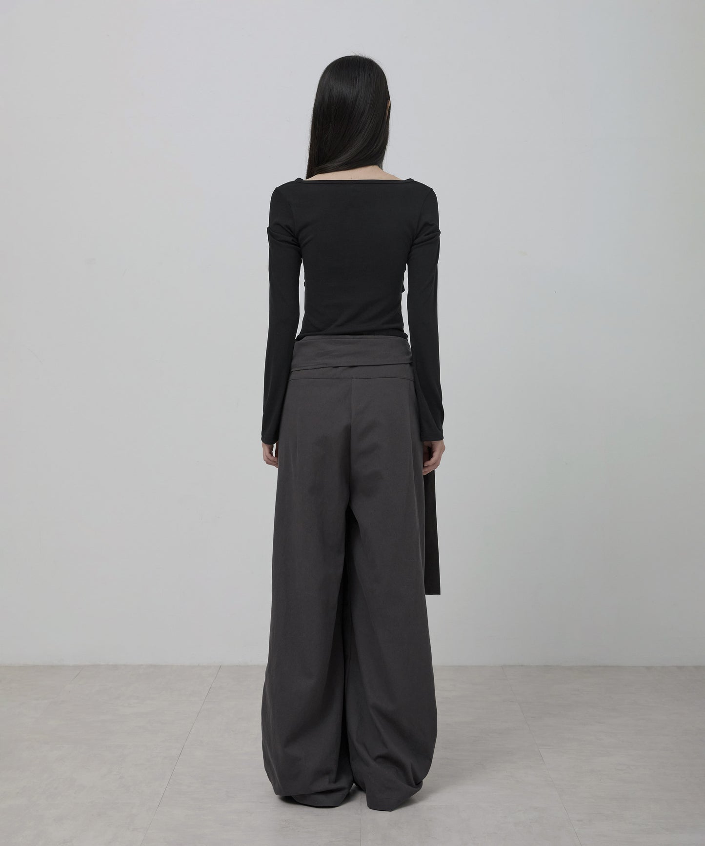 FLAREUP -  Layered Wrap Trousers / Charcoal