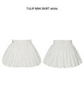 PAIN OR PLEASURE -  TULIP MINI SKIRT white