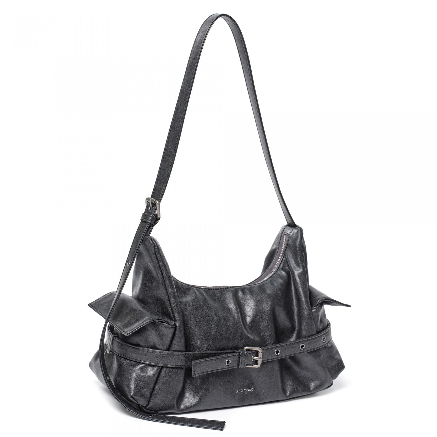SAMO ONDOH - belt mondo bag M veg charcoal