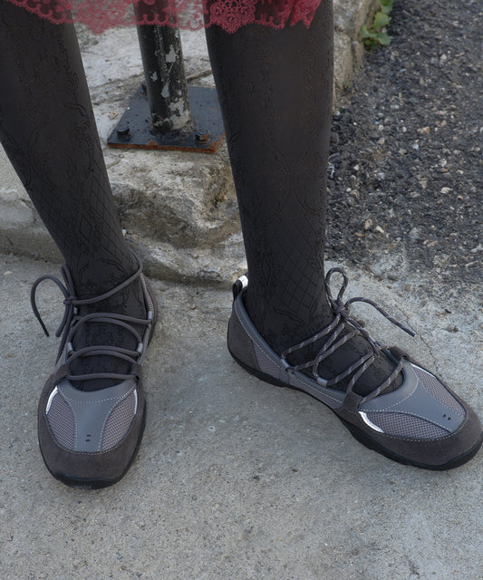ROCKFISH WEATHERWEAR - NICOLE WEAVING LACEUP SNEAKERS - GREY (Dispatch in 48hrs)