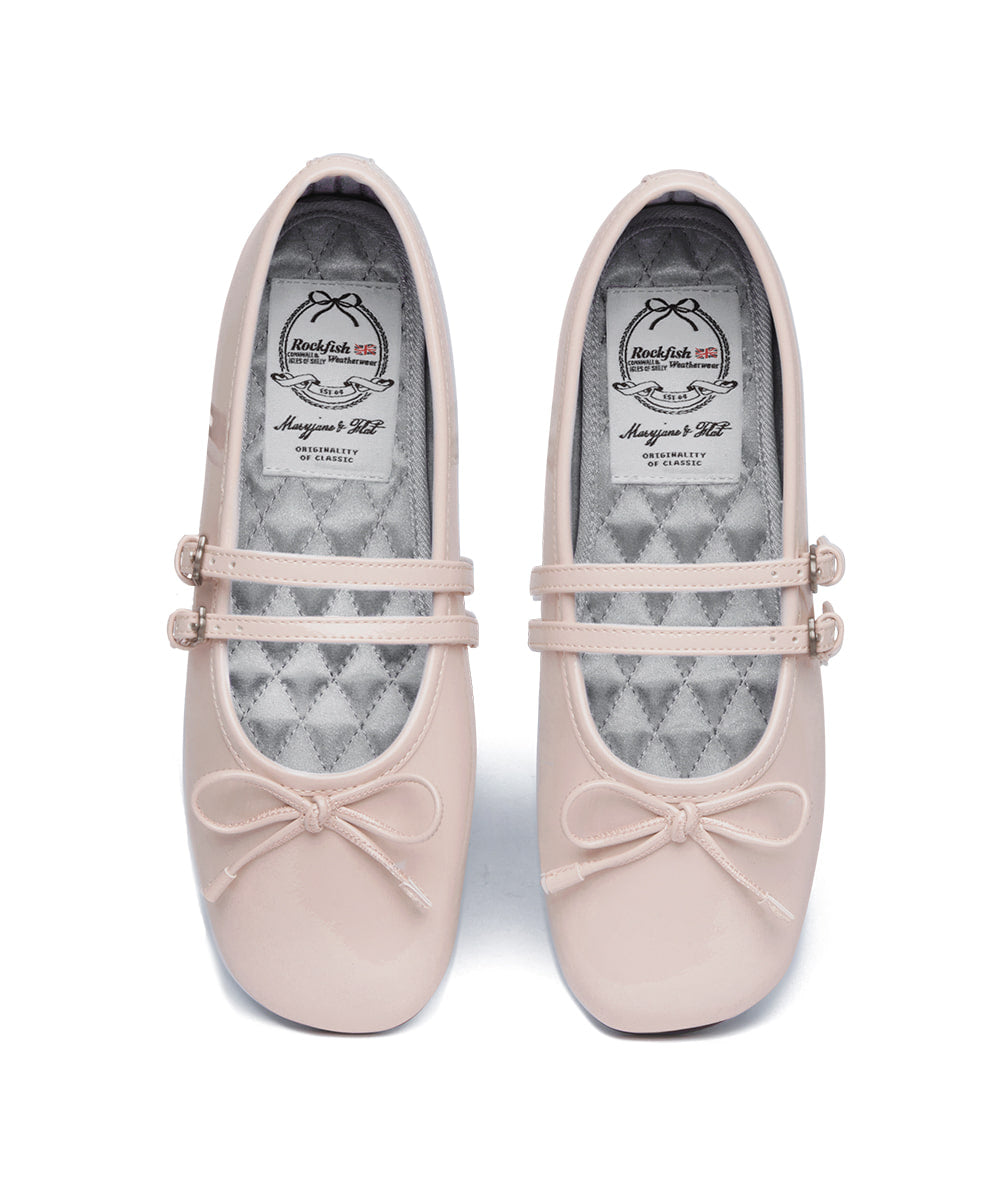 ROCKFISH WEATHERWEAR - SQUARE TOE TWO STRAP MARYJANES(ENAMEL) PINK
