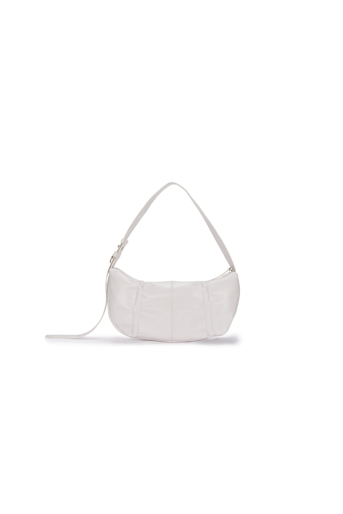 Matin Kim Half Shirring Ribbon Round Bag - Ivory - Elegant