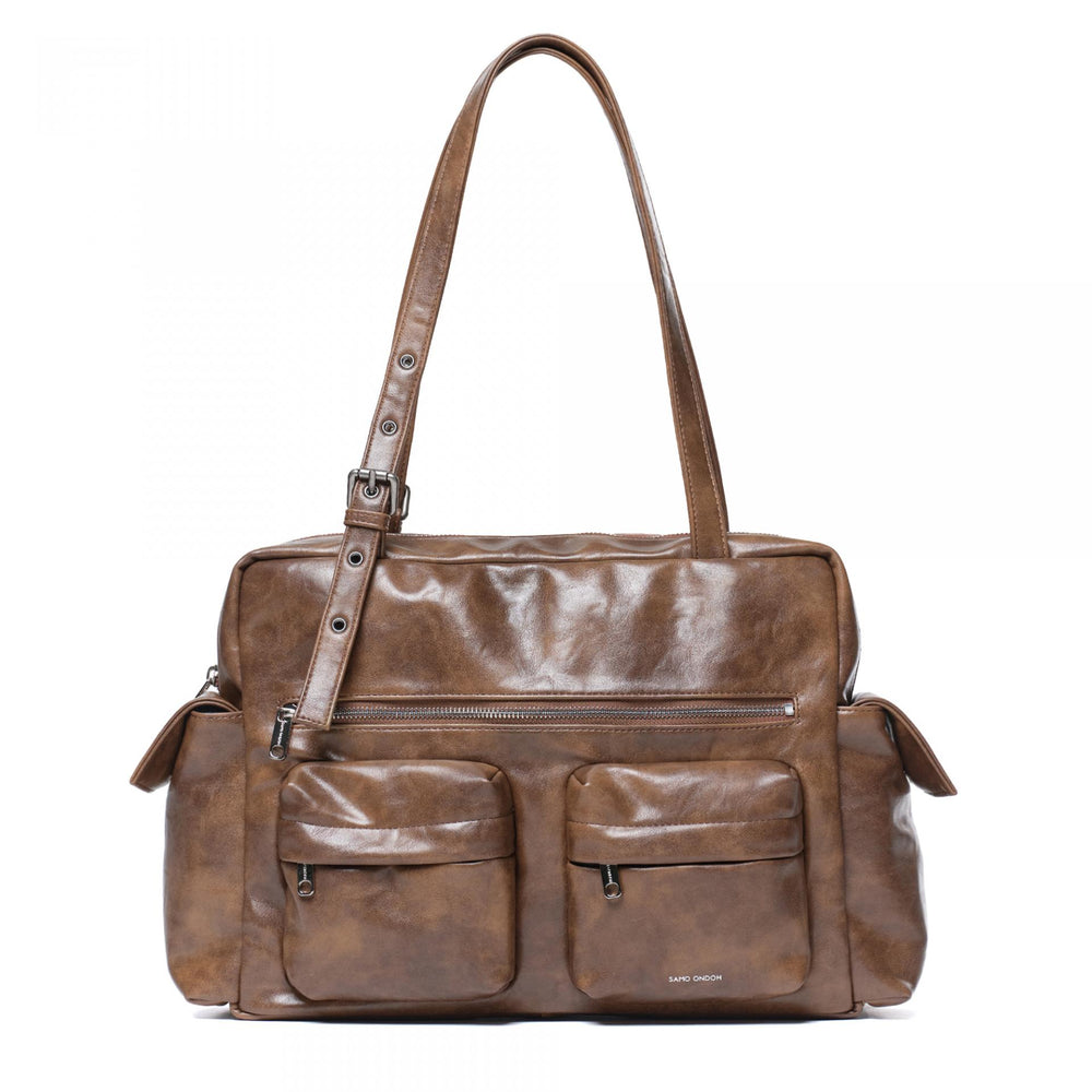 SAMO ONDOH - pocket utility bag L baked tan