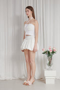 PAIN OR PLEASURE -  TULIP MINI SKIRT white