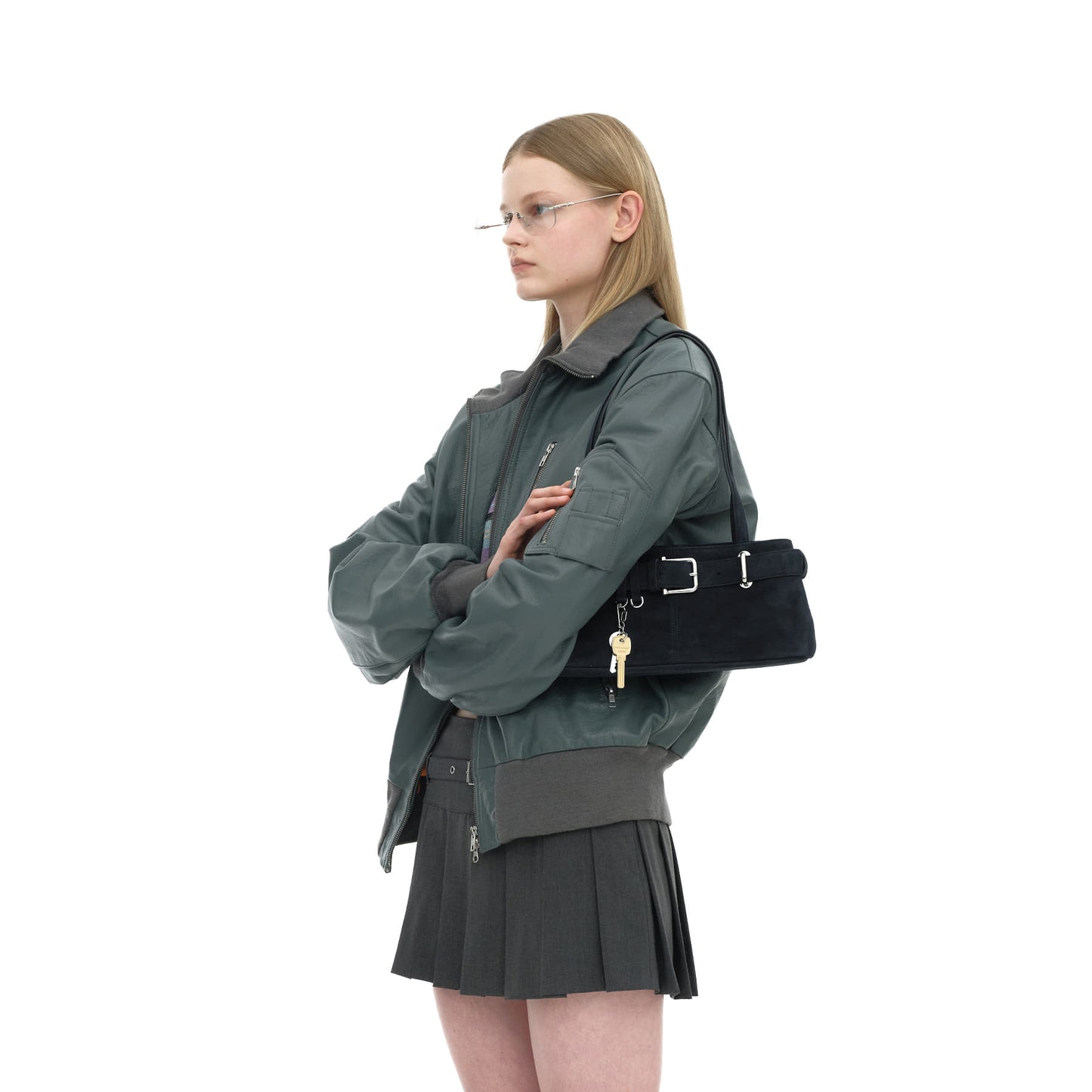OSOI - SHOULDER BROCLE MINI [SUEDE NAVY]