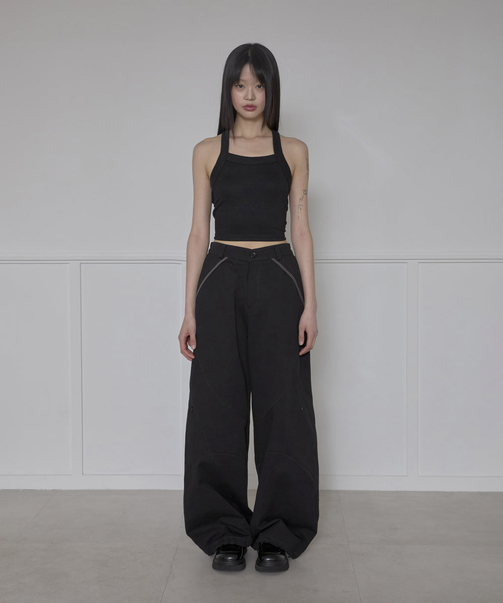 FLAREUP - Asymmetrical Wide Pants / Black